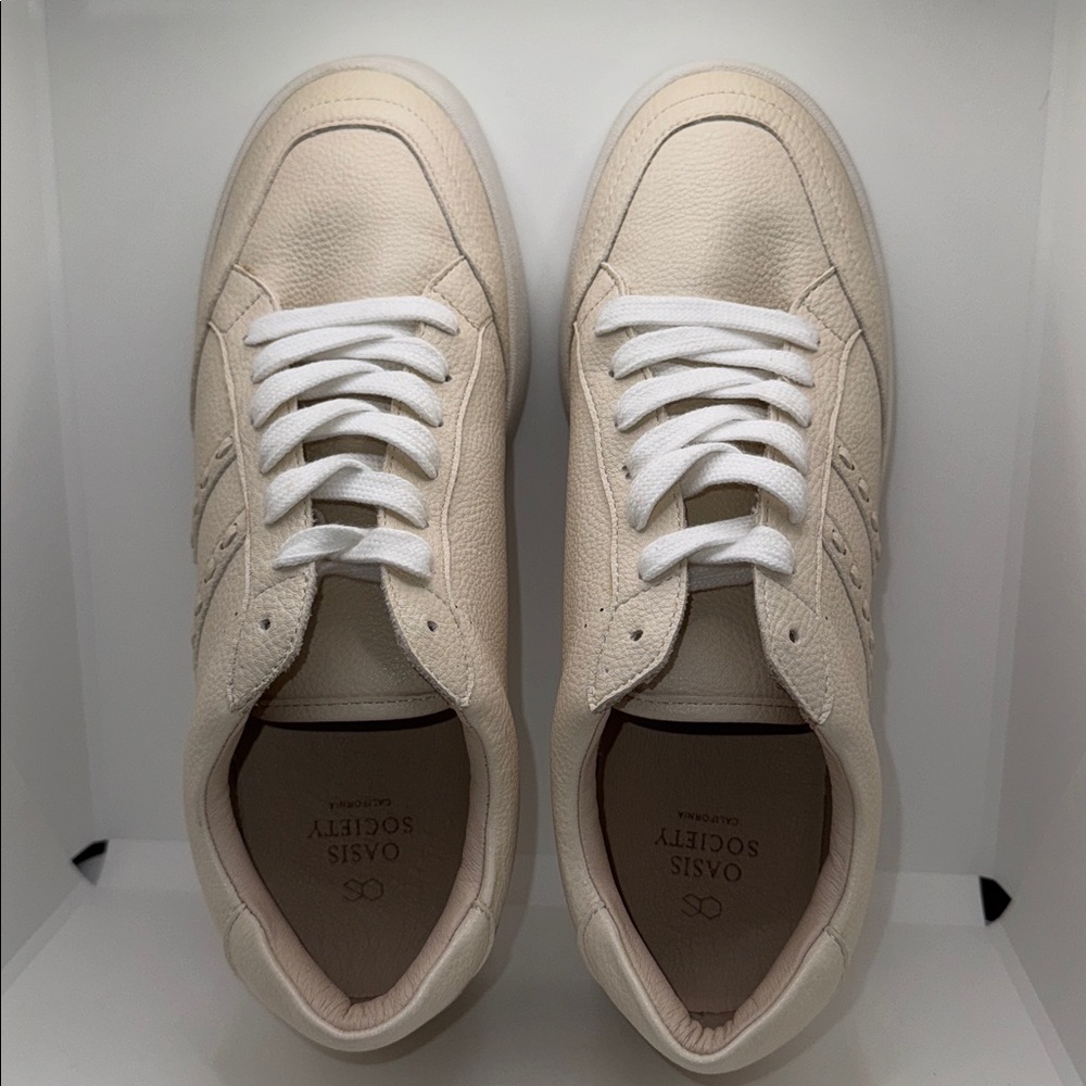 Oasis Society The 365 Stitch Platform Sneakers Ivory Vegan Leather Women’s 9 - Picture 2 of 14